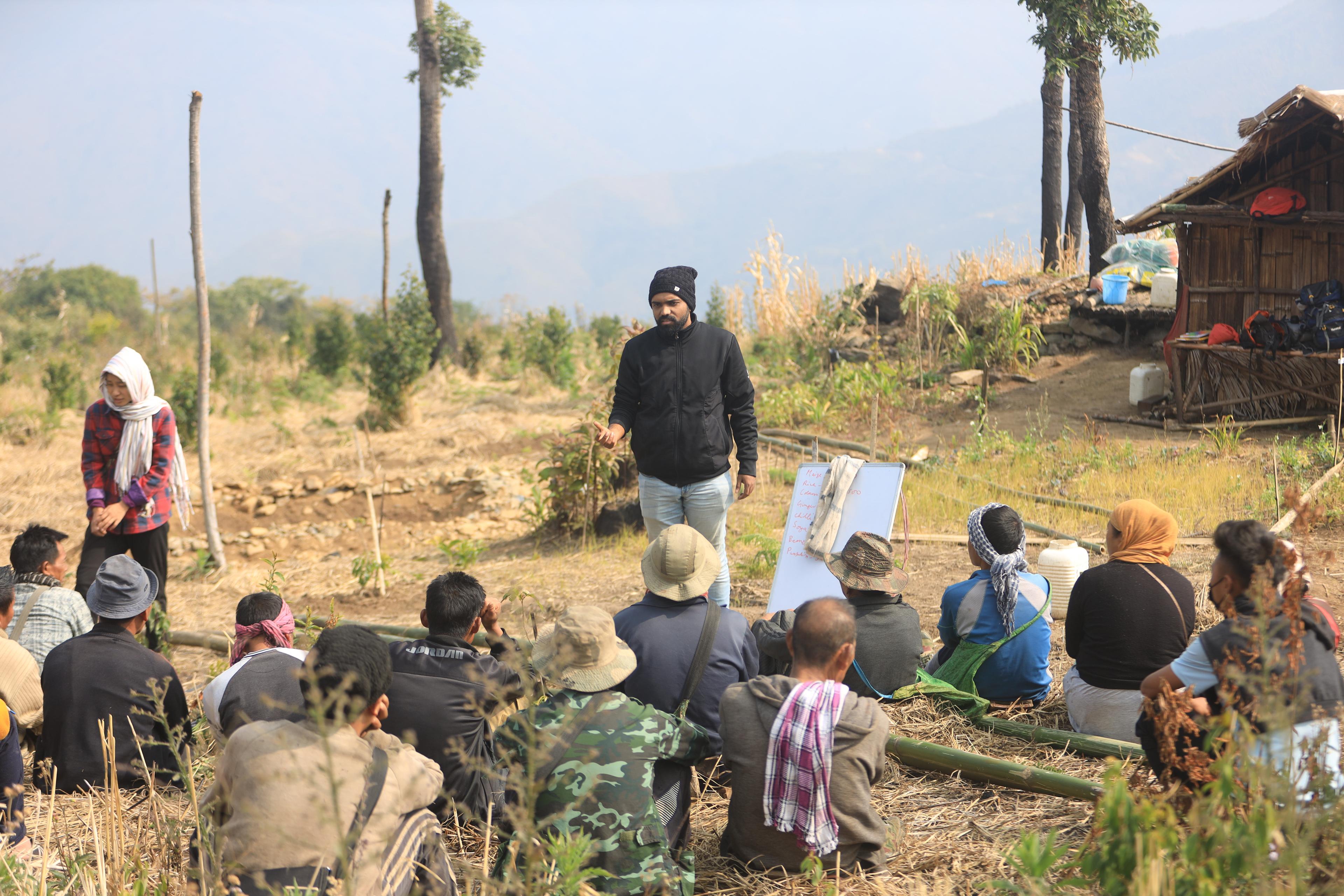 Outdoor class in the field